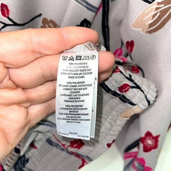 Pippa Asian Floral Print Blouse Womens Size 6 Elastic Waist Polyester Pullover - Picture 5 of 7